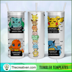 Pokemon Mugshot Full Tumbler Wrap Tumbler Wrap – Digital Download