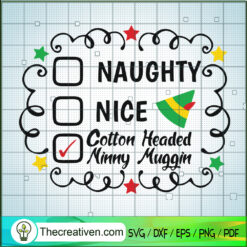 Naughty Nice Cotton Headed N SVG Cut File for Cricut