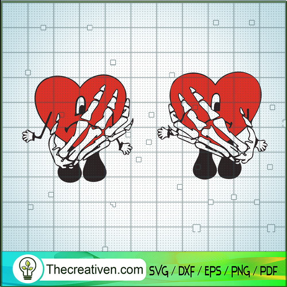 Skeleton Hand With Bad Heart SVG Cut File for Cricut & Silhouette 1 Skeleton Hand With Bad Heart SVG Cut File for Cricut & Silhouette