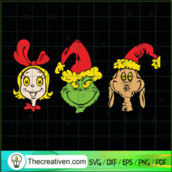 Grinch And Max And Cindy Lou SVG Cut File for Cricut & Silhouette