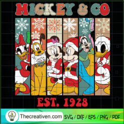Mickey & Co EST.1928 SVG, Disney Christmas SVG, Disney Characters SVG