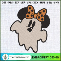 Ghost Minnie Mouse Embroider Embroidery Design