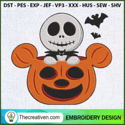Jack Skellington Mickey Pump Embroidery Design