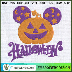 Mickey Head Pumpkin Hallowee Embroidery Design