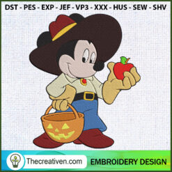 Mickey Mouse Cowboy Hallowee Embroidery Design