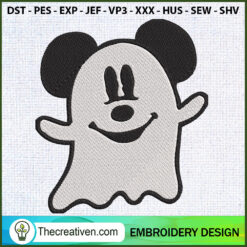 Mickey Mouse Ghost Embroider Embroidery Design