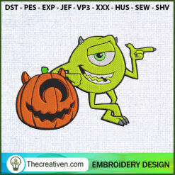 Mike Wazowski Pumpkin Embroi Embroidery Design