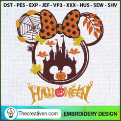 Minnie Halloween Fall Pumpki Embroidery Design