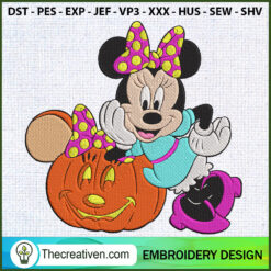 Minnie Mouse And Pumpkin Emb Embroidery Design