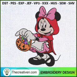 Minnie Mouse As Little Red R Embroidery Design