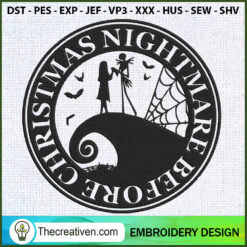 Nightmare Before Christmas J Embroidery Design