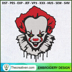 Pennywise Face Embroidery Designs Embroidery Design – Digital Download