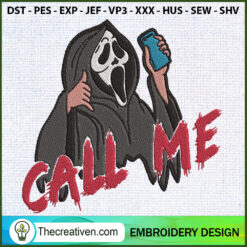 Scream Call Me Halloween Emb Embroidery Design