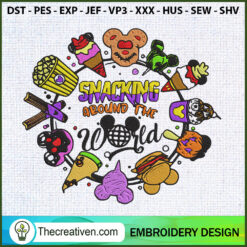 Snacking Around The World Em Embroidery Design