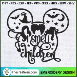 Disney Mickey Head I Smell Children Hocus  Embroidery  Design 121976