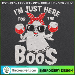 Halloween Ghost Im Just Here Embroidery Design