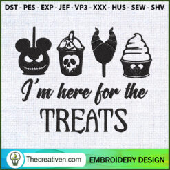 Im Here For The Treats Hallo Embroidery Design