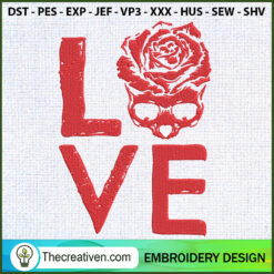 Love Skull Embroidery Designs Embroidery Design – Digital Download