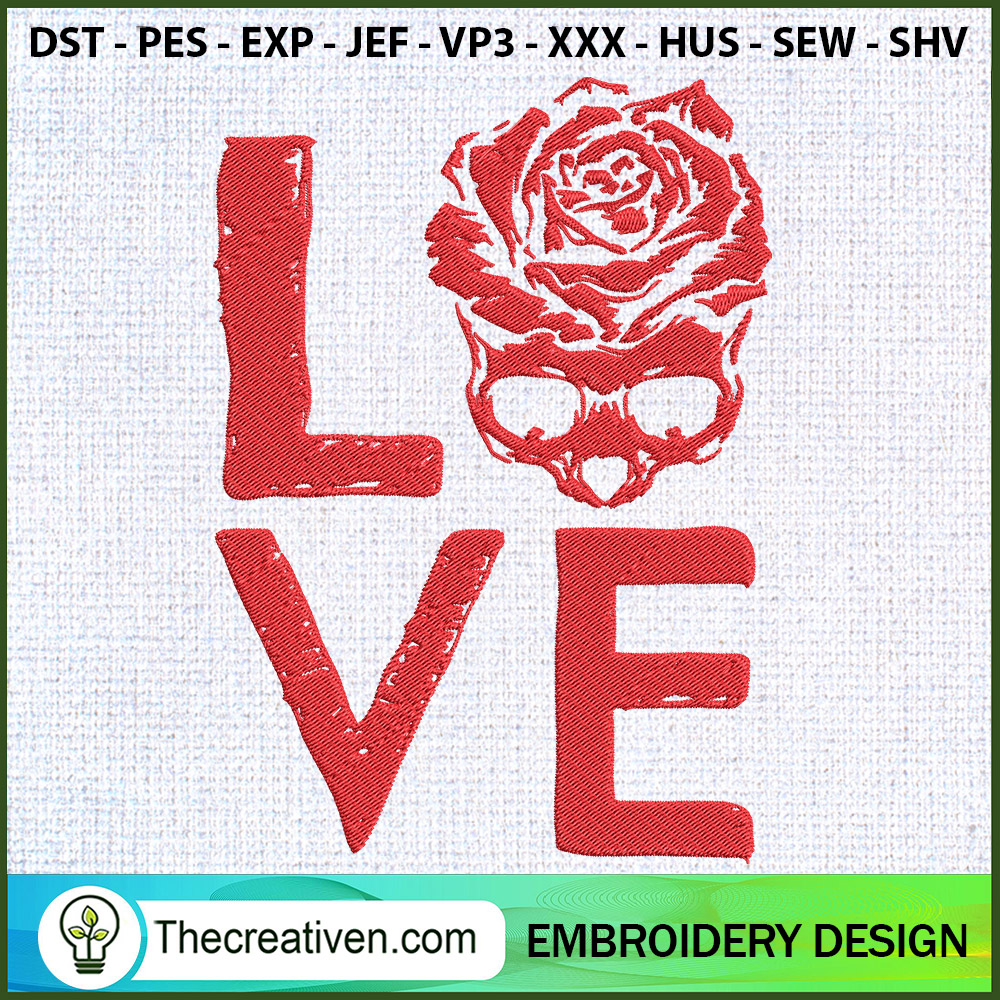 Love Skull Embroidery Designs Embroidery Design – Digital Download 1 Love Skull Embroidery Designs Embroidery Design – Digital Download