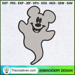 Mickey Mouse Ghost Left Embr Embroidery Design