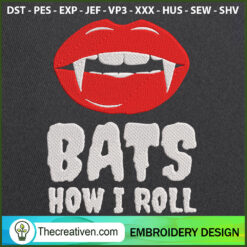Sexy Red Lips Vampire Lipstick Embroidery  Embroidery  Design 122122