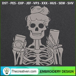 Skeleton Halloween Embroider Embroidery Design
