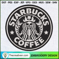 Skeleton Starbucks Coffee Halloween Embroi Embroidery  Design 122130