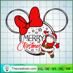 Merry Christmas Minnie Ears SVG Cut File for Cricut & Silhouette