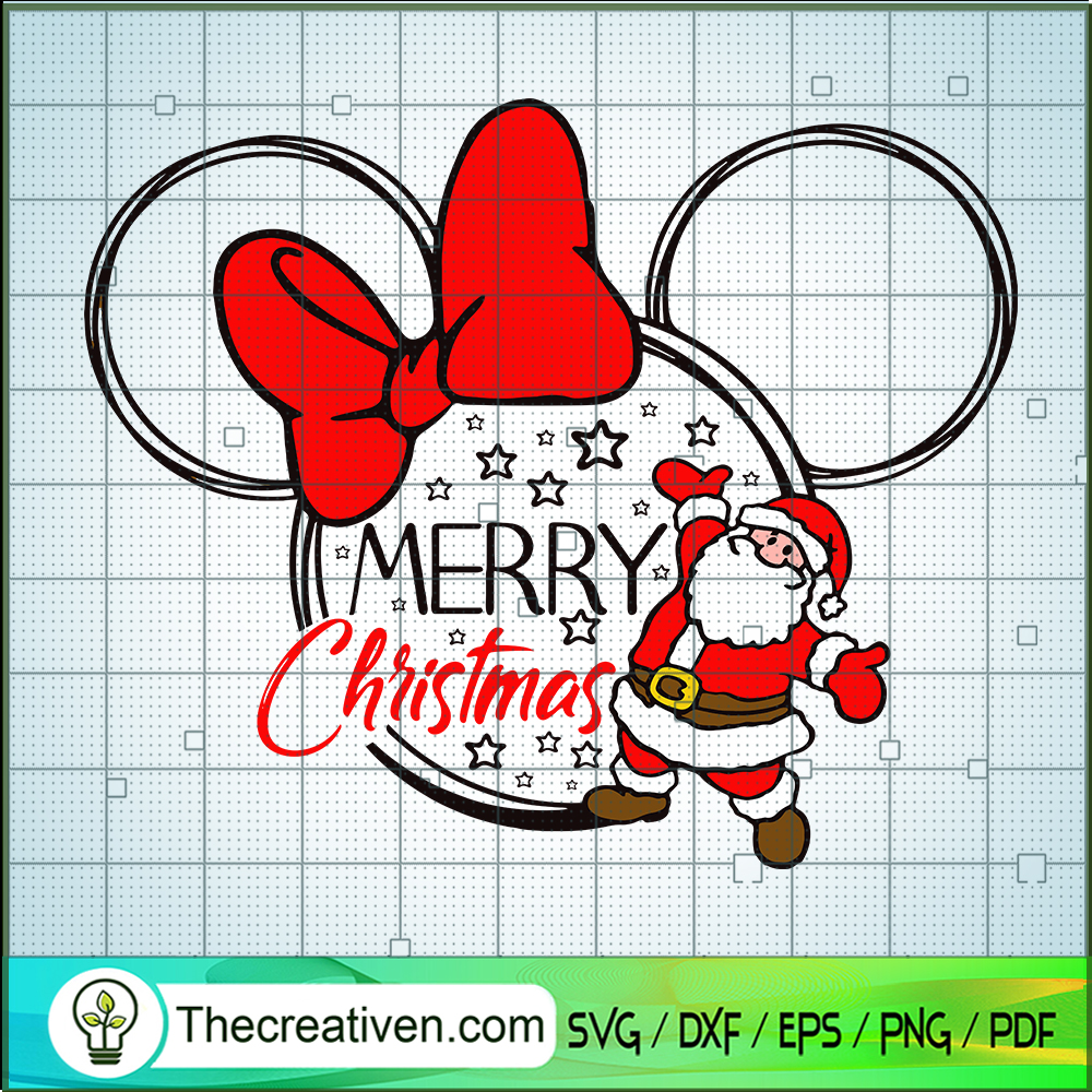 Merry Christmas Minnie Ears SVG Cut File for Cricut & Silhouette 1 Merry Christmas Minnie Ears SVG Cut File for Cricut & Silhouette