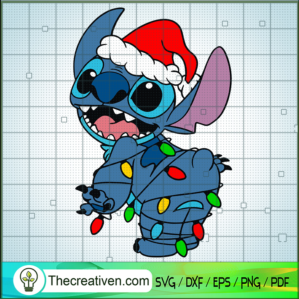 Stitch With Christmas Light SVG Cut File for Cricut & Silhouette 1 Stitch With Christmas Light SVG Cut File for Cricut & Silhouette