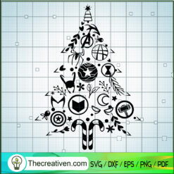 Marvel Christmas Tree SVG, Merry Xmas SVG, Avengers Christmas SVG