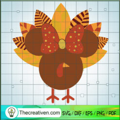 Minnie Turkey SVG, Minnie Thanksgiving SVG, Turkey Day SVG