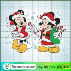 Mickey With Minnie In Christmas SVG Cut File for Cricut & Silhouette