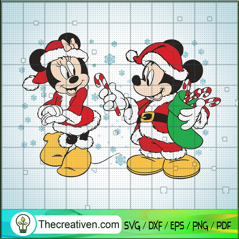 Mickey With Minnie In Christmas SVG Cut File for Cricut & Silhouette 1 Mickey With Minnie In Christmas SVG Cut File for Cricut & Silhouette