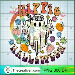 Hippie Halloween PNG, Hippie Ghost PNG, Halloween Sublimation