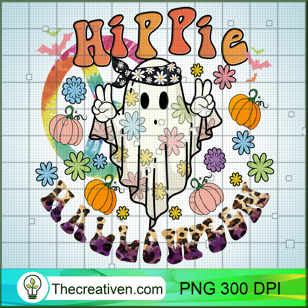 Hippie Halloween PNG, Hippie Ghost PNG, Halloween Sublimation 1 Hippie Halloween PNG, Hippie Ghost PNG, Halloween Sublimation