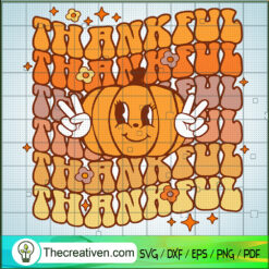 Thankful Pumpkin Face SVG, Thanksgiving Day SVG, Fall SVG