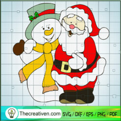 Santa And Snowman SVG, Christmas Characters SVG, Love Christmas SVG
