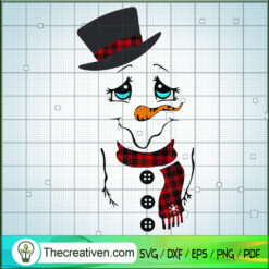 Sad Face Snowman SVG, Snowman Christmas SVG, Love Christmas SVG