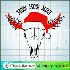 Moo! Moo! Moo! SVG, Cow Head Christmas SVG, Cow Skull SVG
