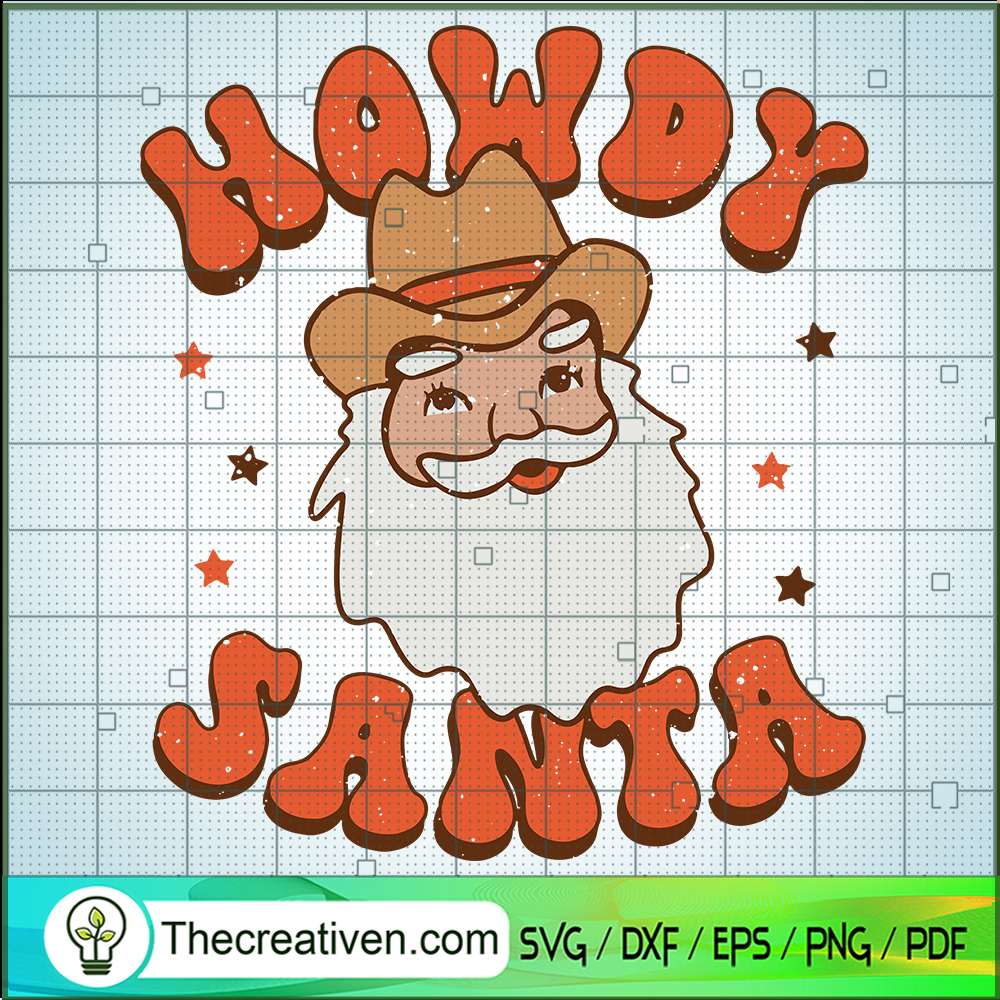 Howdy Santa SVG, Vintage Santa Christmas SVG, Groovy Christmas SVG 1 Howdy Santa SVG, Vintage Santa Christmas SVG, Groovy Christmas SVG