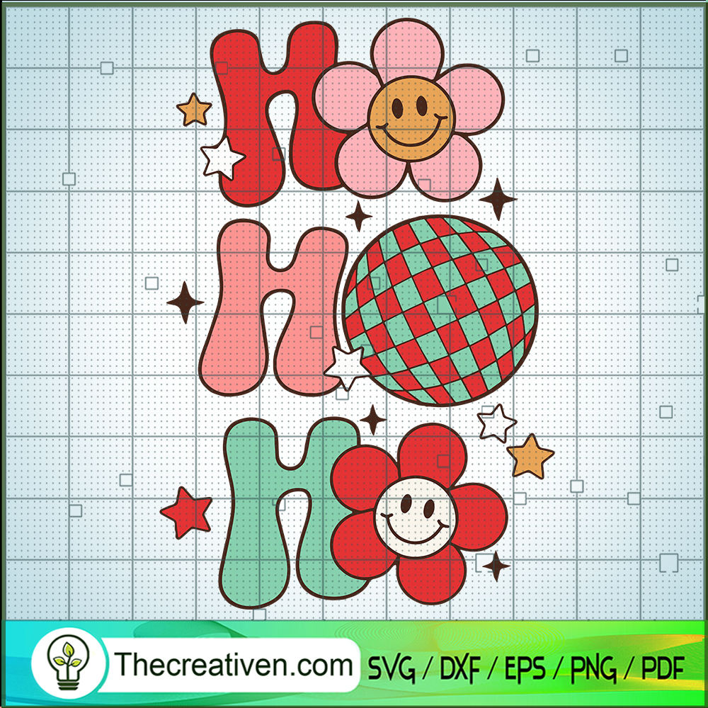 Ho Ho Ho SVG, Groovy Christmas SVG, Merry Xmas SVG 1 Ho Ho Ho SVG, Groovy Christmas SVG, Merry Xmas SVG