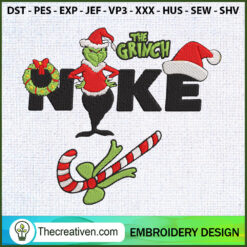 The Grinch x Nike Christmas  Embroidery Design