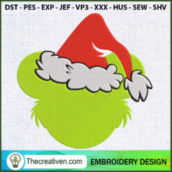Grinch Head Christmas Embroi Embroidery Design