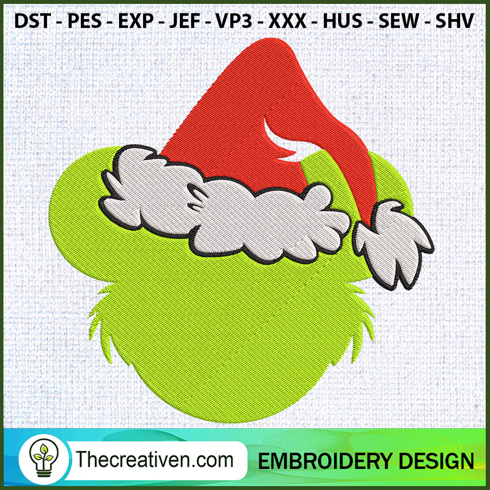 Grinch Head Christmas Embroi Embroidery Design 1 Grinch Head Christmas Embroi Embroidery Design