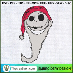 Santa Jack Head Christmas Em Embroidery Design