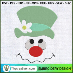 Cute Face Snowman Embroidery Embroidery Design