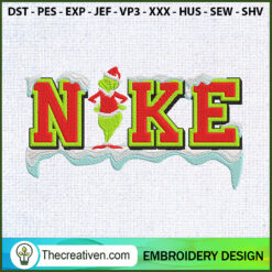 Nike With Grinch Snow Embroi Embroidery Design