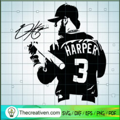 Bryce Harper SVG, Phillies Baseball SVG, Baseball Players SVG