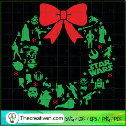 Star Wars Wreath Christmas SVG Cut File for Cricut & Silhouette